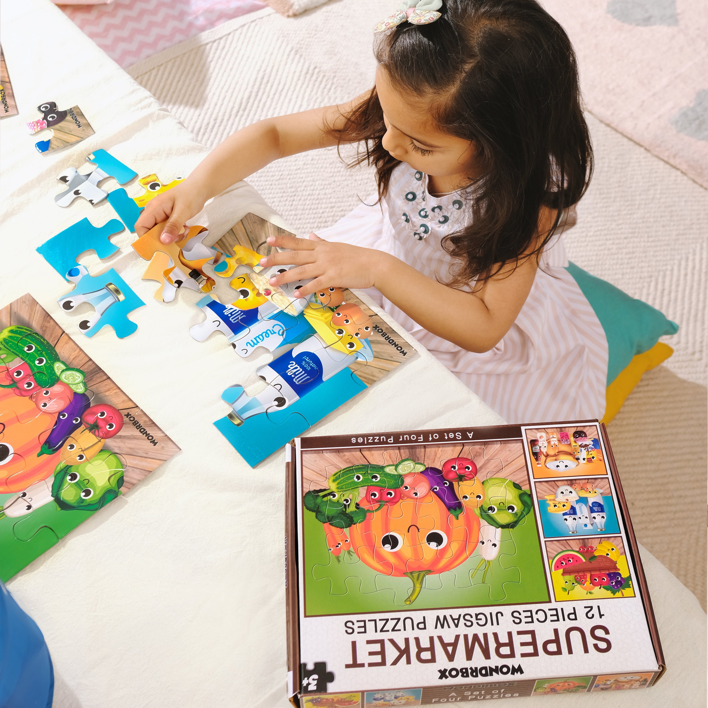 12Pcs Supermarket Jigsaw Puzzle, Age 3+