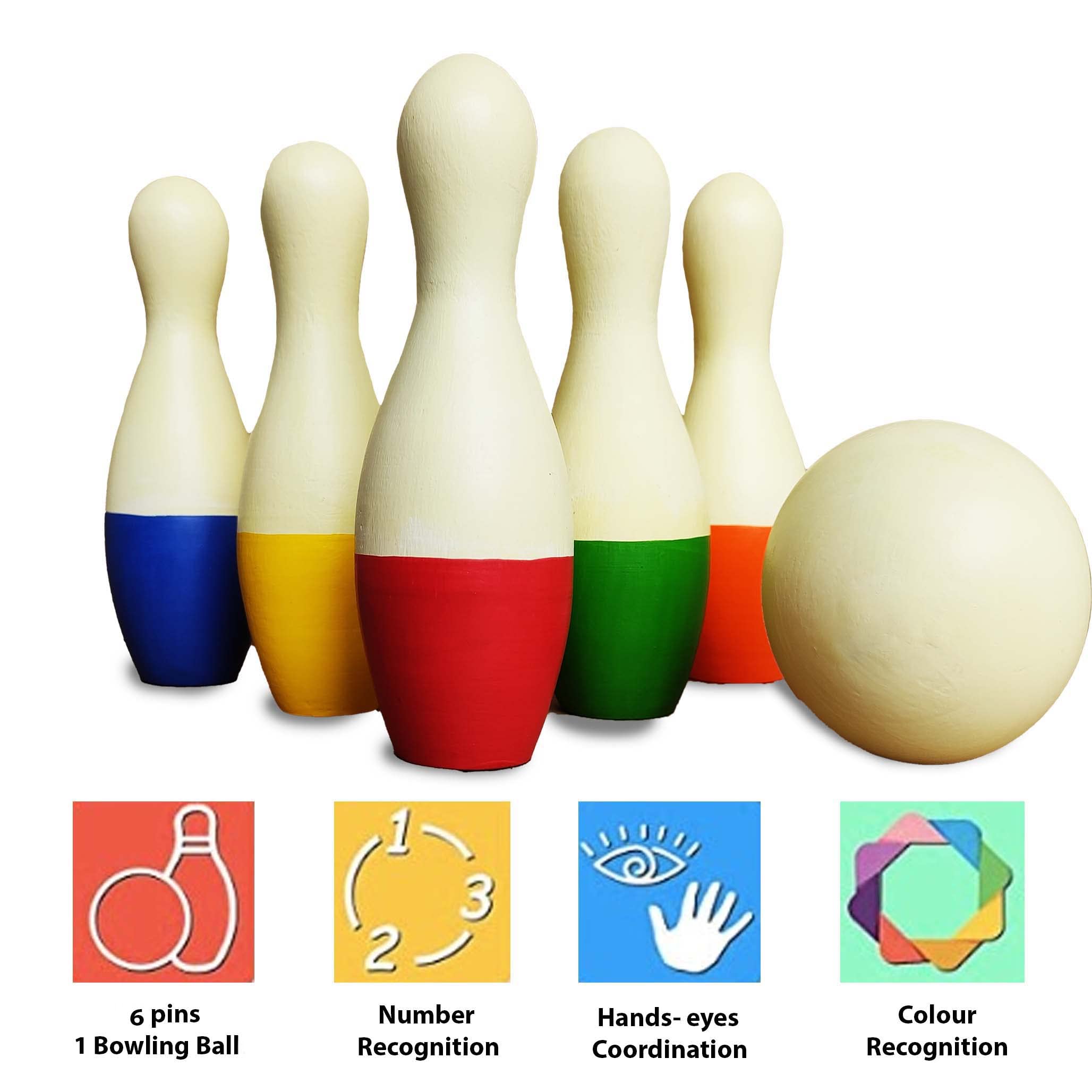 Wooden Mini Bowling Pins, Age 2+