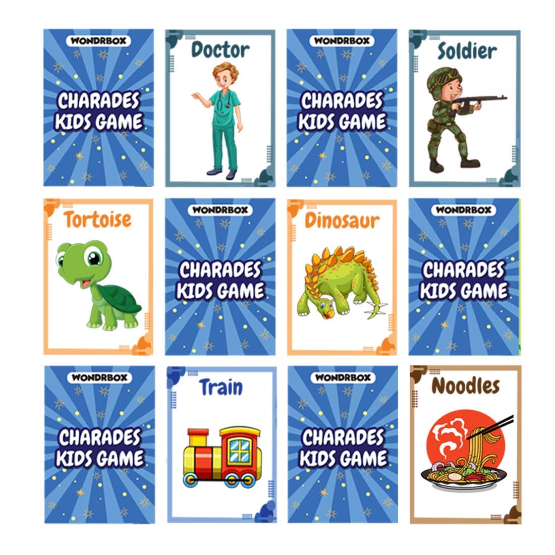 WONDRBOX Birthday Return Gift. Charades Card-(Pack of 12)