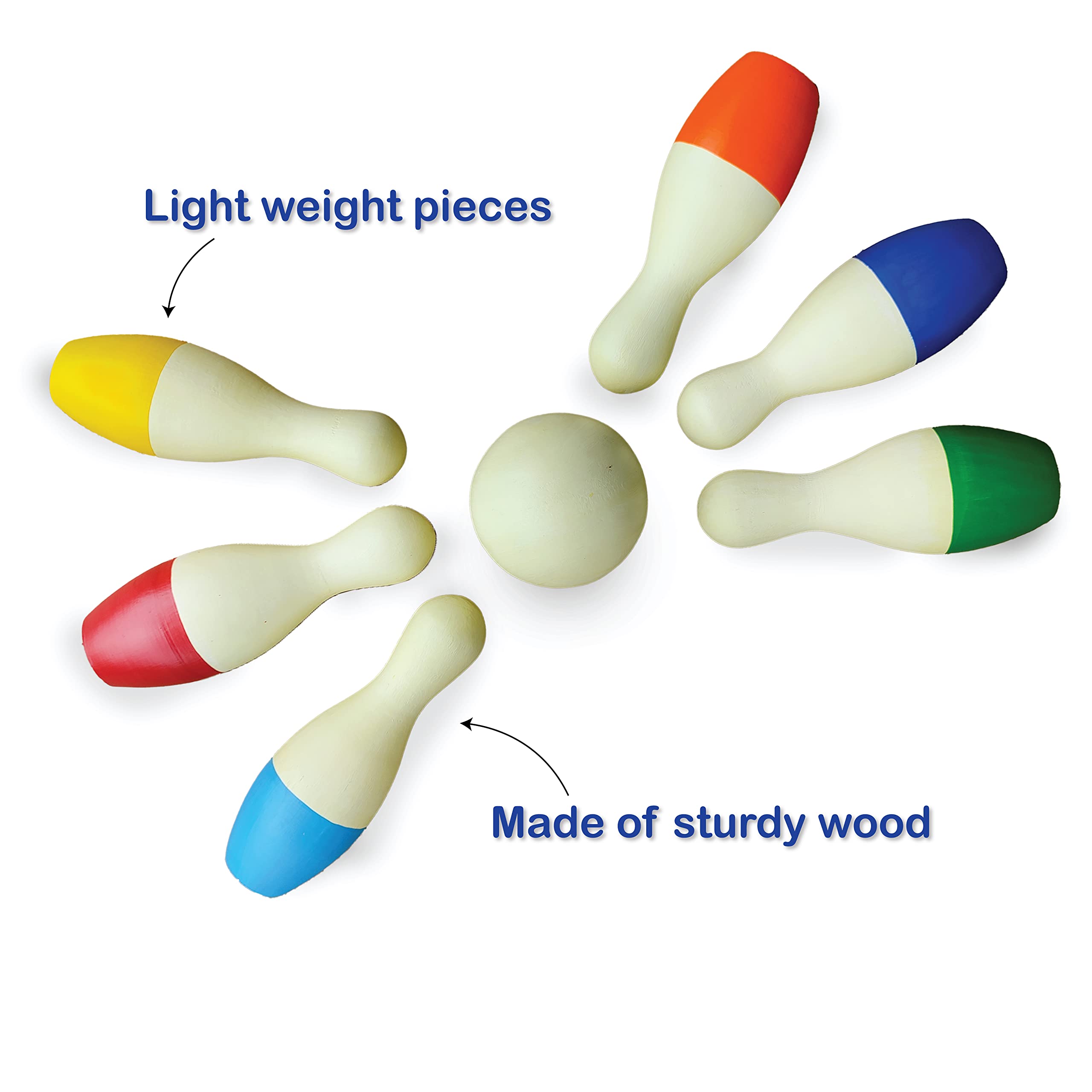 Wooden Mini Bowling Pins, Age 2+