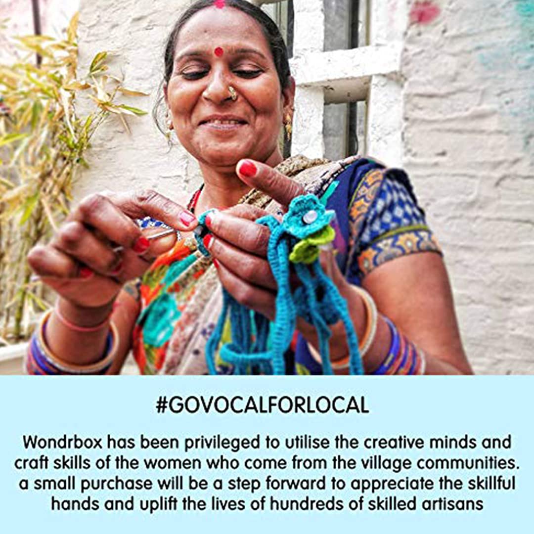 WONDRBOX Crochet Rattle Soft Toy, Butterfly.