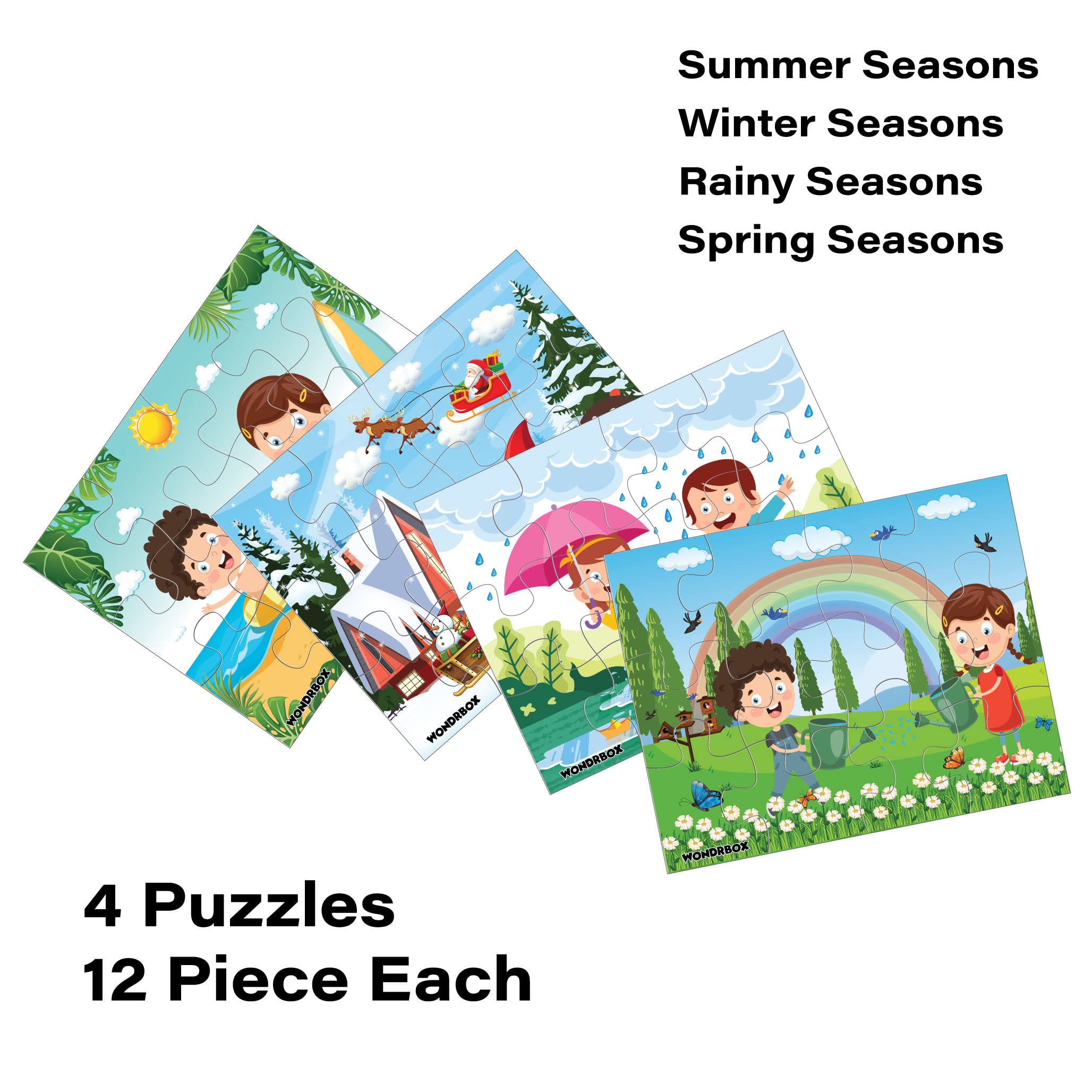 12 Pcs Seasons Jigsaw Puzzle, Age 3+