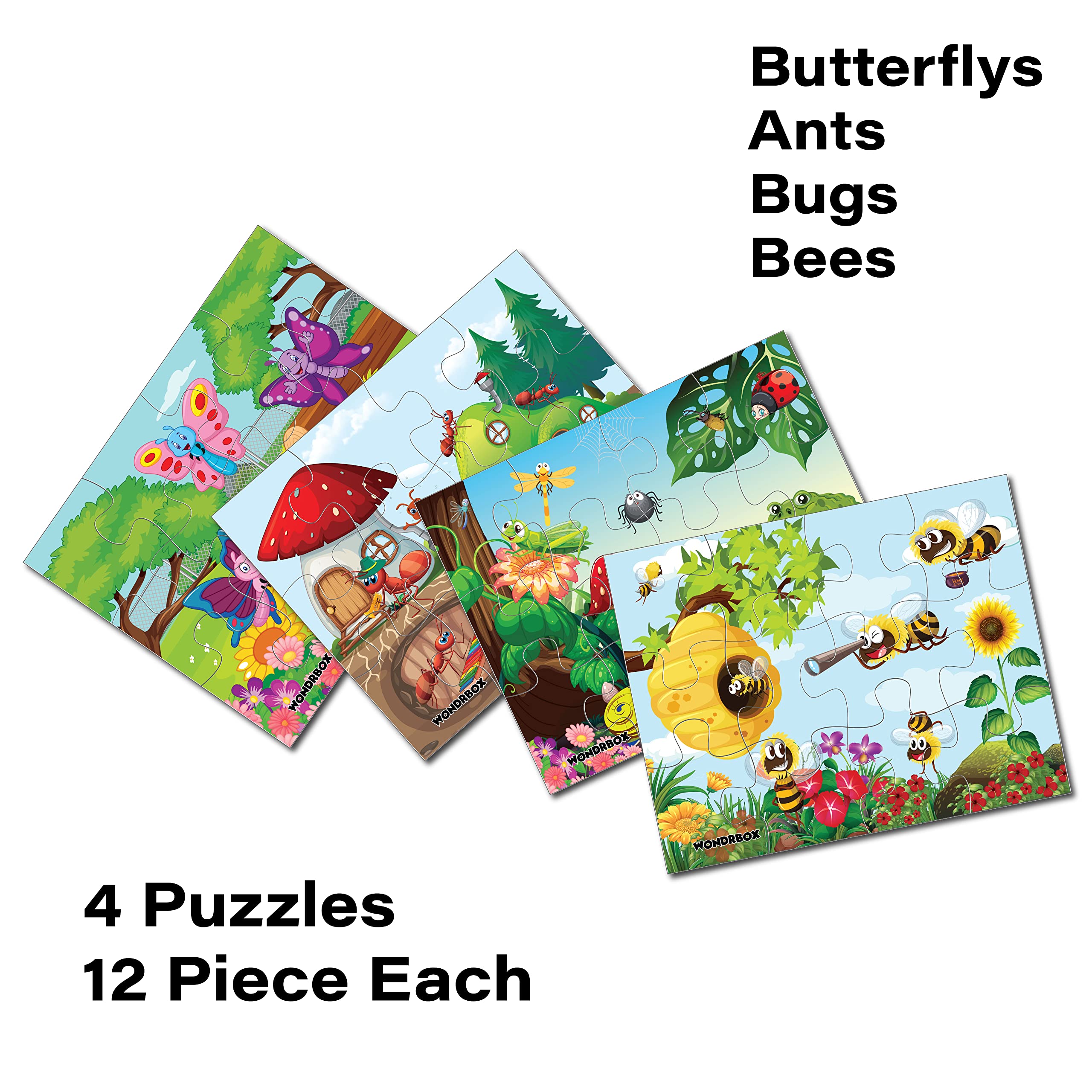 12 Pcs Jigsaw Puzzle (Set of 5), Age 3+