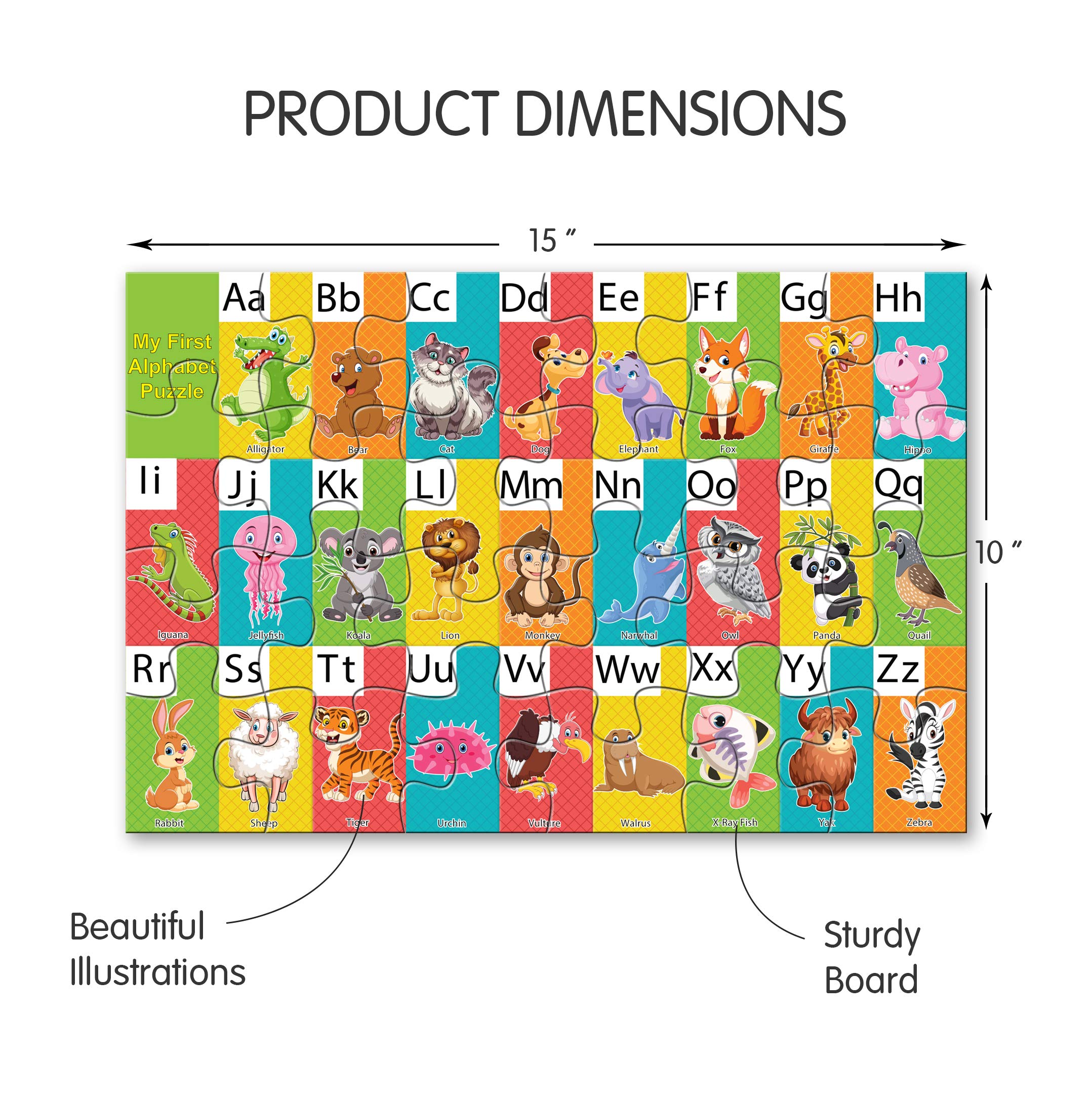 24 Pieces Alphabet Jigsaw Puzzles, Age 2+