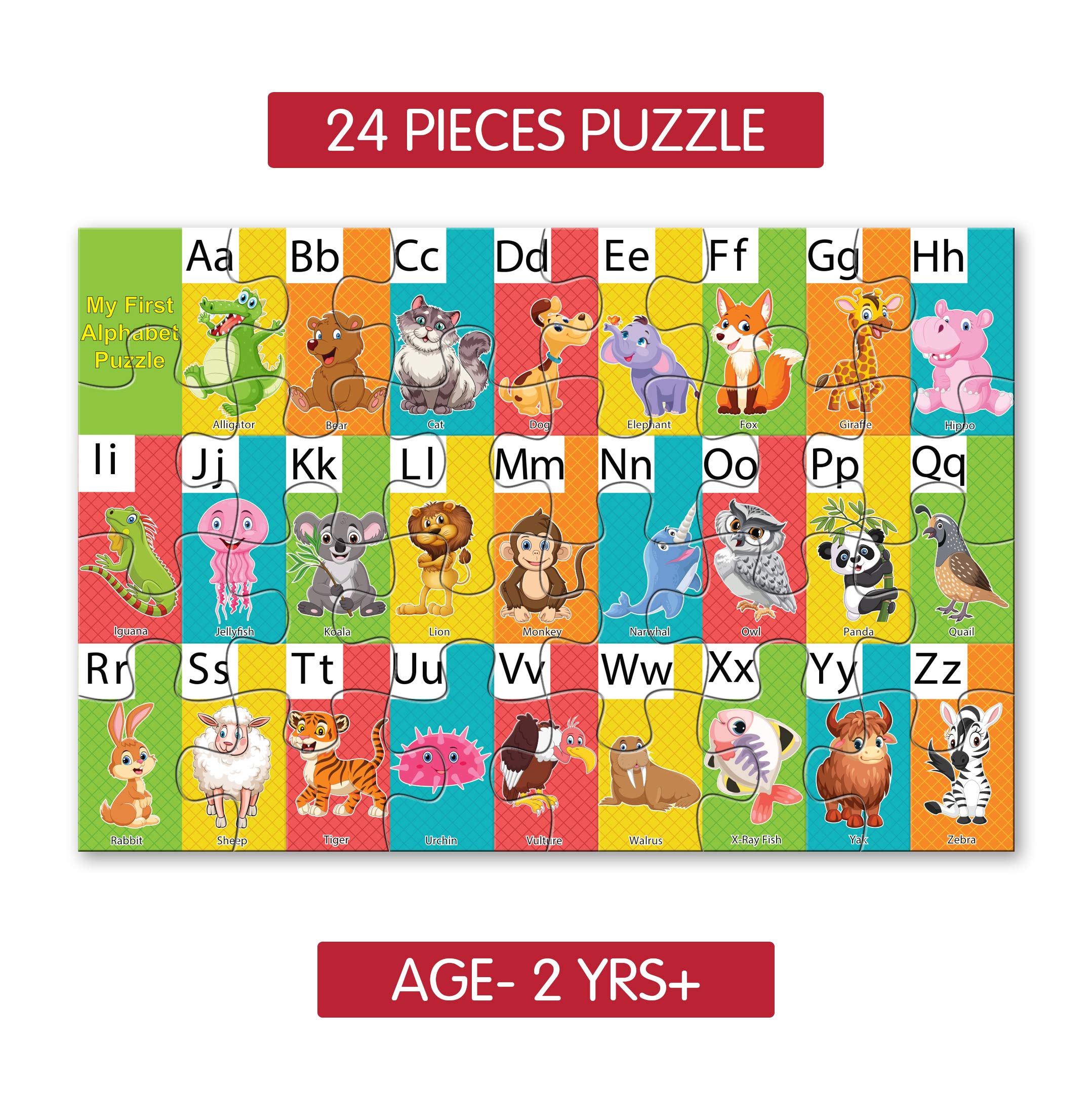 24 Pieces Alphabet Jigsaw Puzzles, Age 2+
