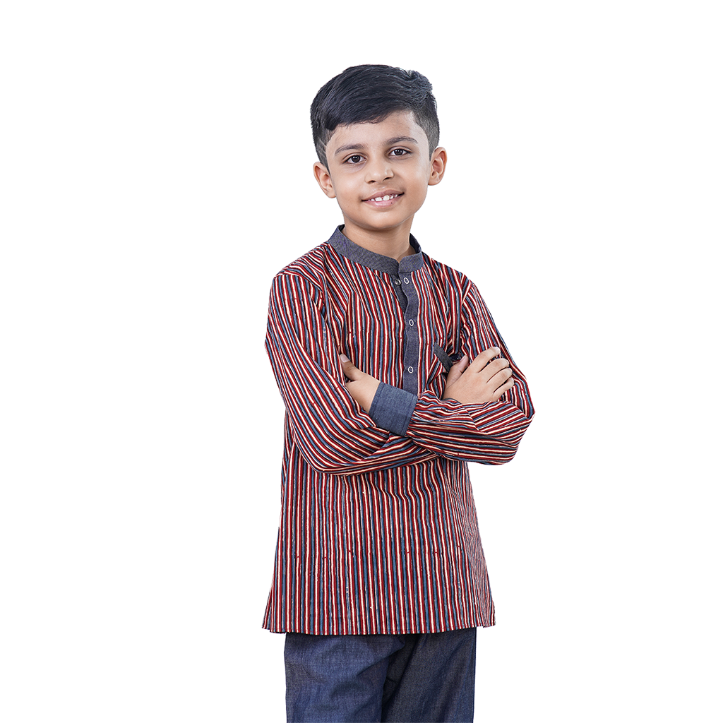 Littleland Denim Kurta And Pant