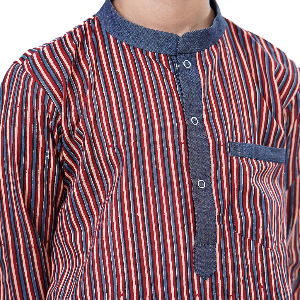 Littleland Denim Kurta And Pant