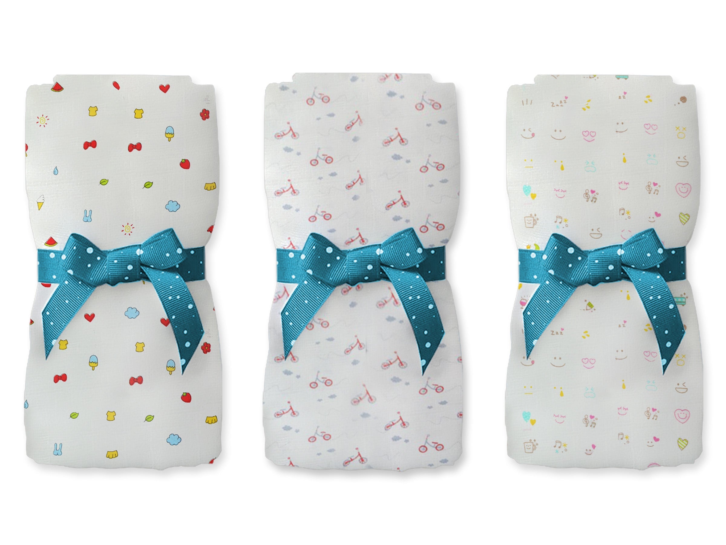 littleland Organic Muslin Cotton Baby Swaddle Wrap Blanket and WashCloth Towel Combo Set | Swaddle Size 110 x 110 cm, Wash Cloth Size-30X30 cm | Newborn Baby Essentials (Tree, Multicolor)