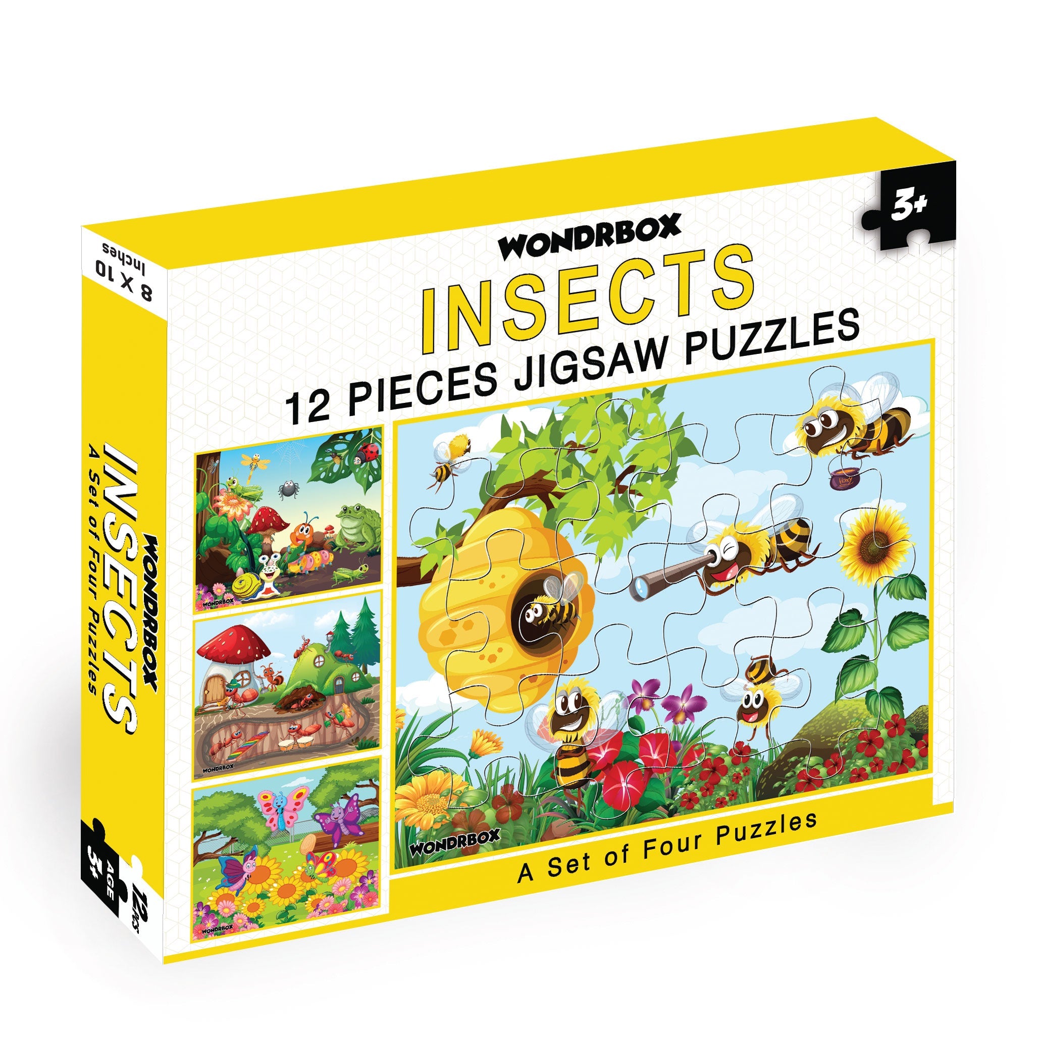 WONDRBOX Insects Jigsaw Puzzle Game . Educational Toy for 3-Year-Olds ...