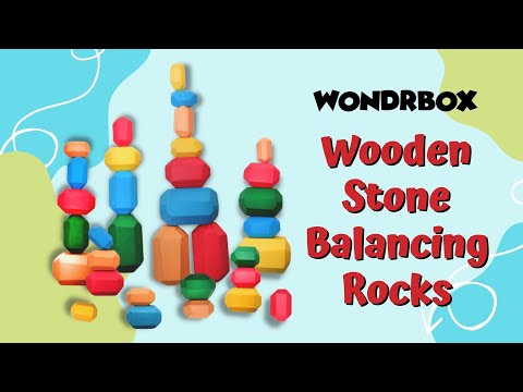 25 Pcs Wooden Sorting Stacking Rocks, Age 2+